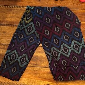 LuLaRoe Women's Leggings with Colorful Zigzag Pattern
